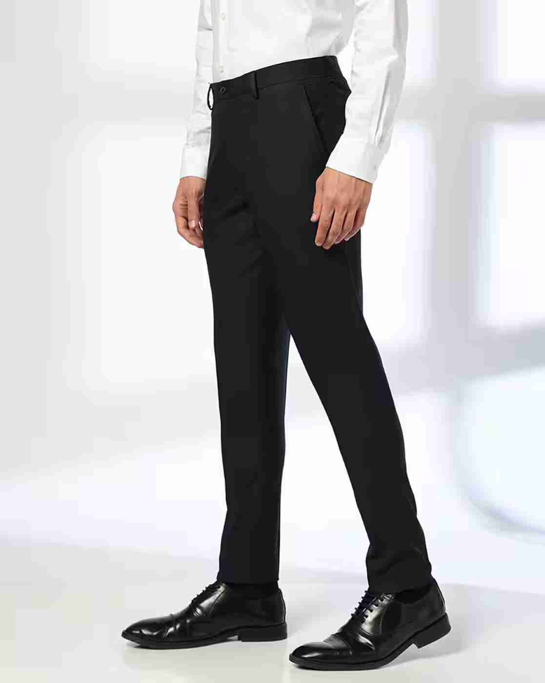 NETPLAY | Men Slim Fit Flat-Front Trousers|1
