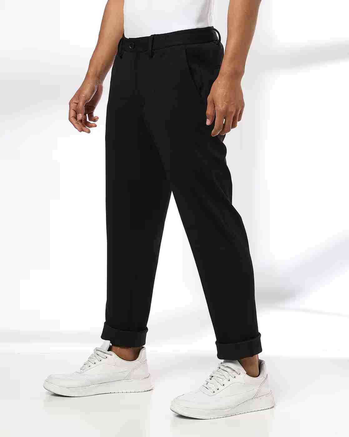 NETPLAY | Men Slim Fit Flat-Front Trousers|1