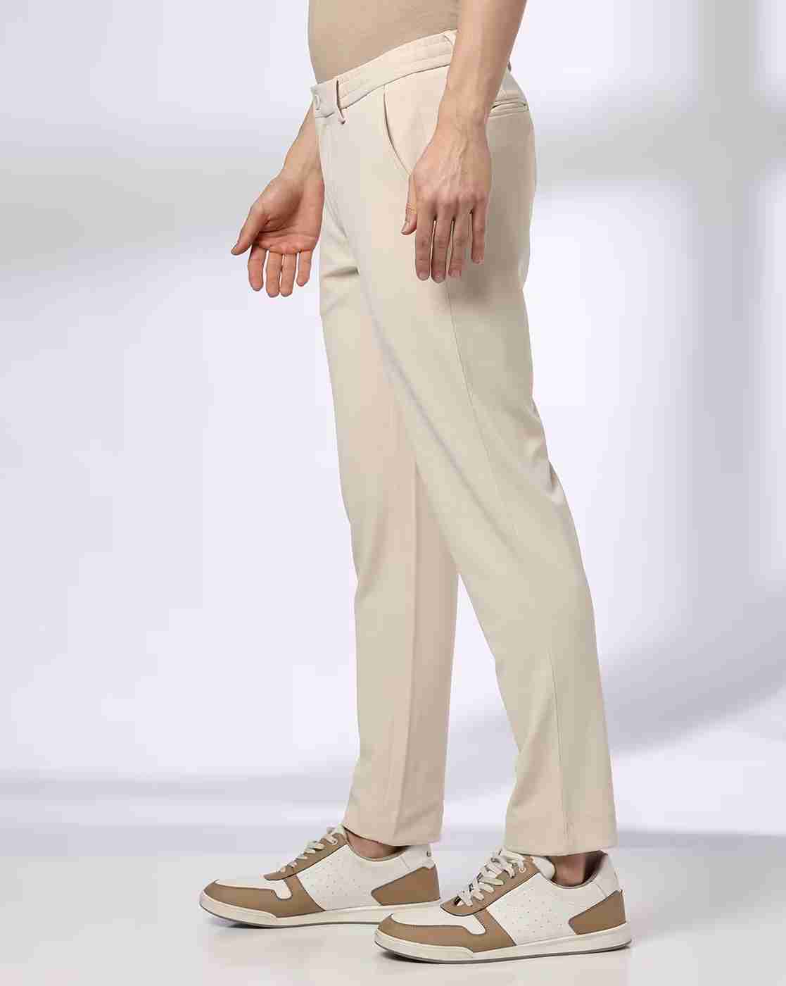 NETPLAY | Men Slim Fit Flat-Front Trousers|1