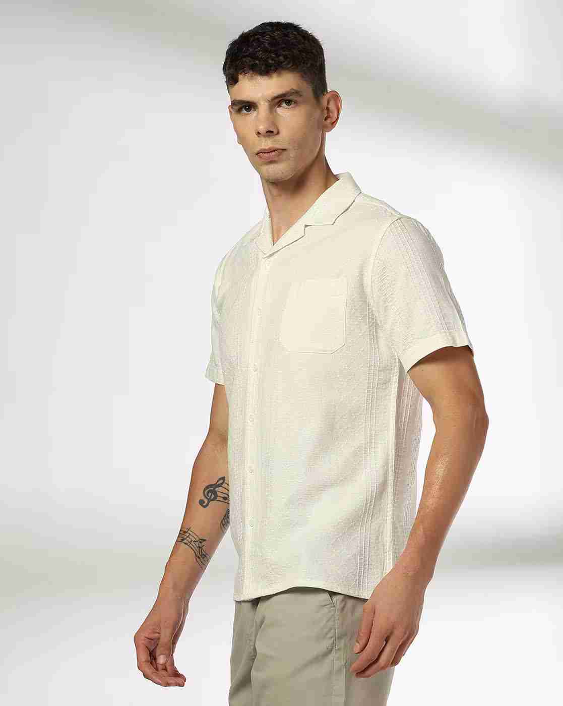 NETPLAY | Men Self-Weaved Regular Fit Shirt|1