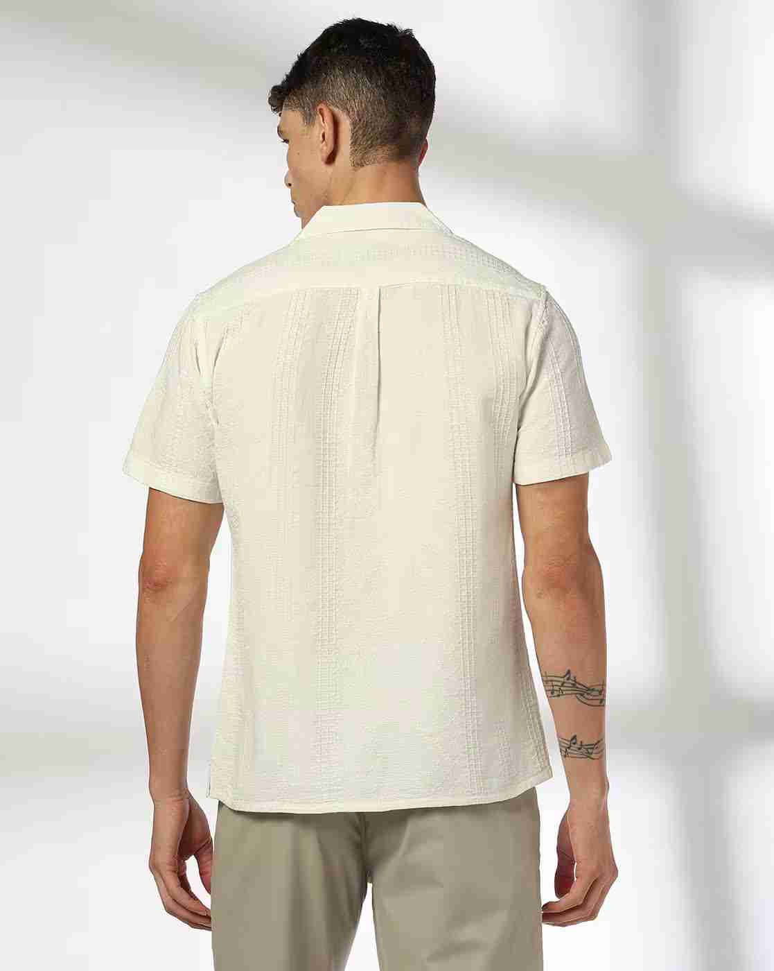 NETPLAY | Men Self-Weaved Regular Fit Shirt|2