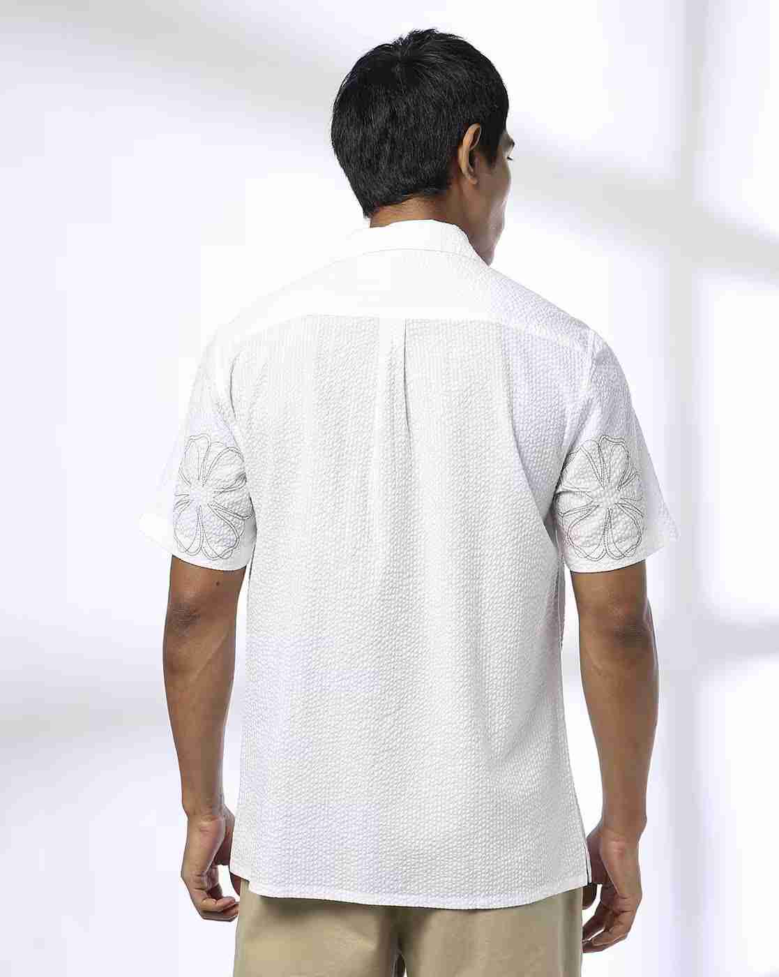 NETPLAY | Men Embroidered Regular Fit Cotton Shirt|3