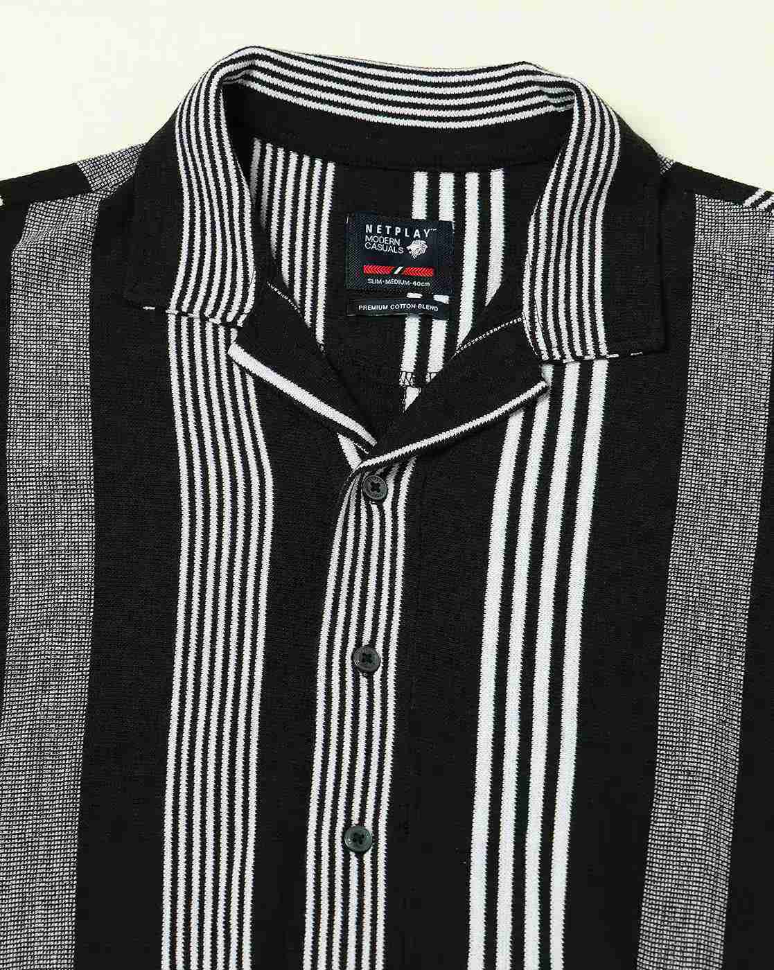 NETPLAY | Men Striped Slim Fit Shirt|4