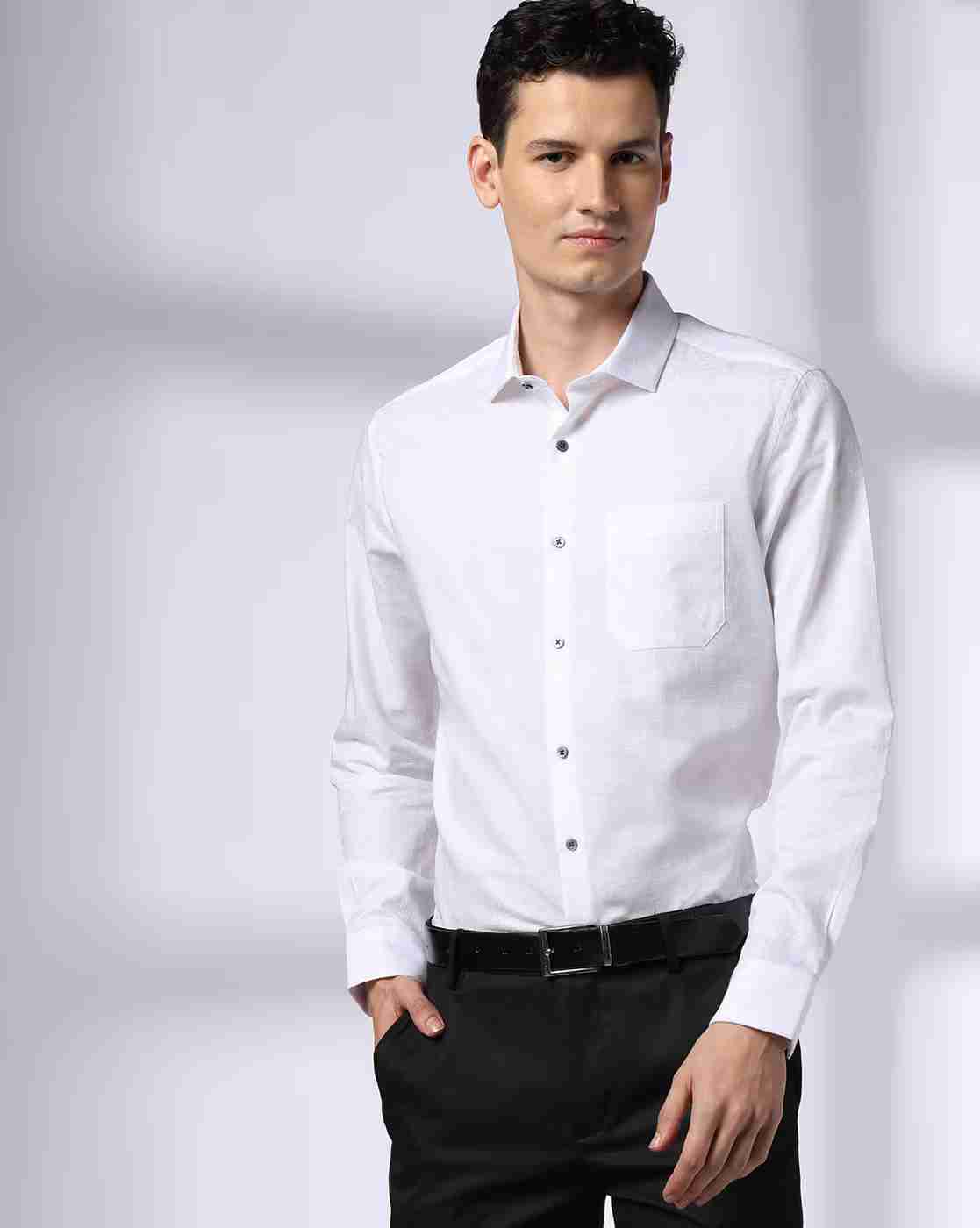 NETPLAY | Men Slim Fit Cotton Shirt with Patch Pocket|0