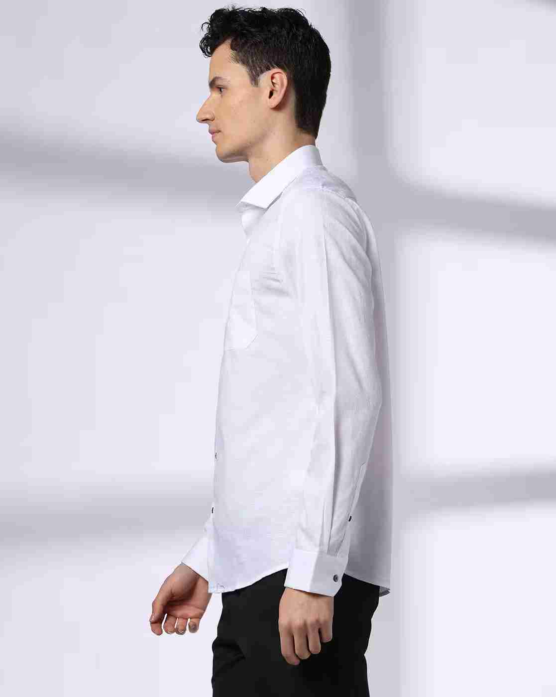 NETPLAY | Men Slim Fit Cotton Shirt with Patch Pocket|1