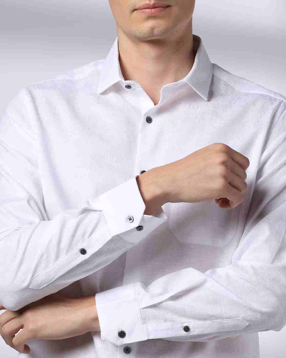 NETPLAY | Men Slim Fit Cotton Shirt with Patch Pocket|4