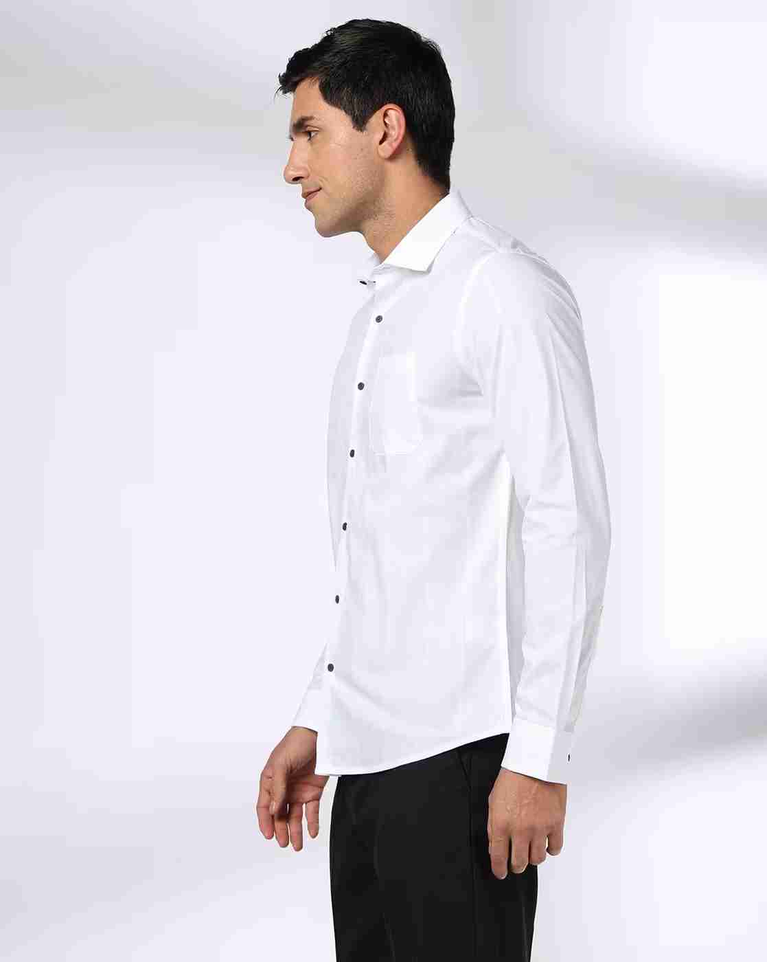 NETPLAY | Men Self-Stripe Slim Fit Shirt|1