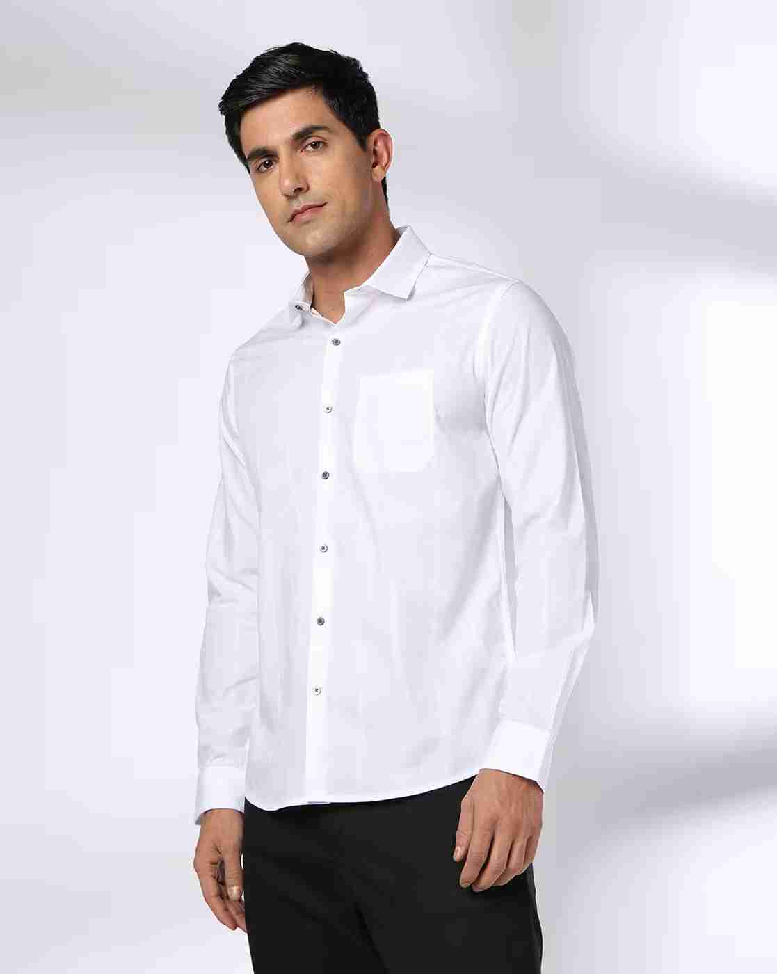NETPLAY | Men Self-Stripe Slim Fit Shirt|3