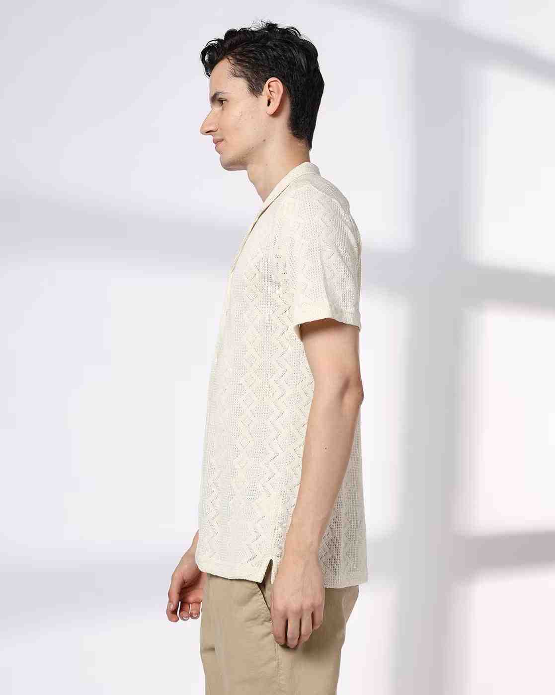 NETPLAY | Men Geometric Pattern Regular Fit Shirt