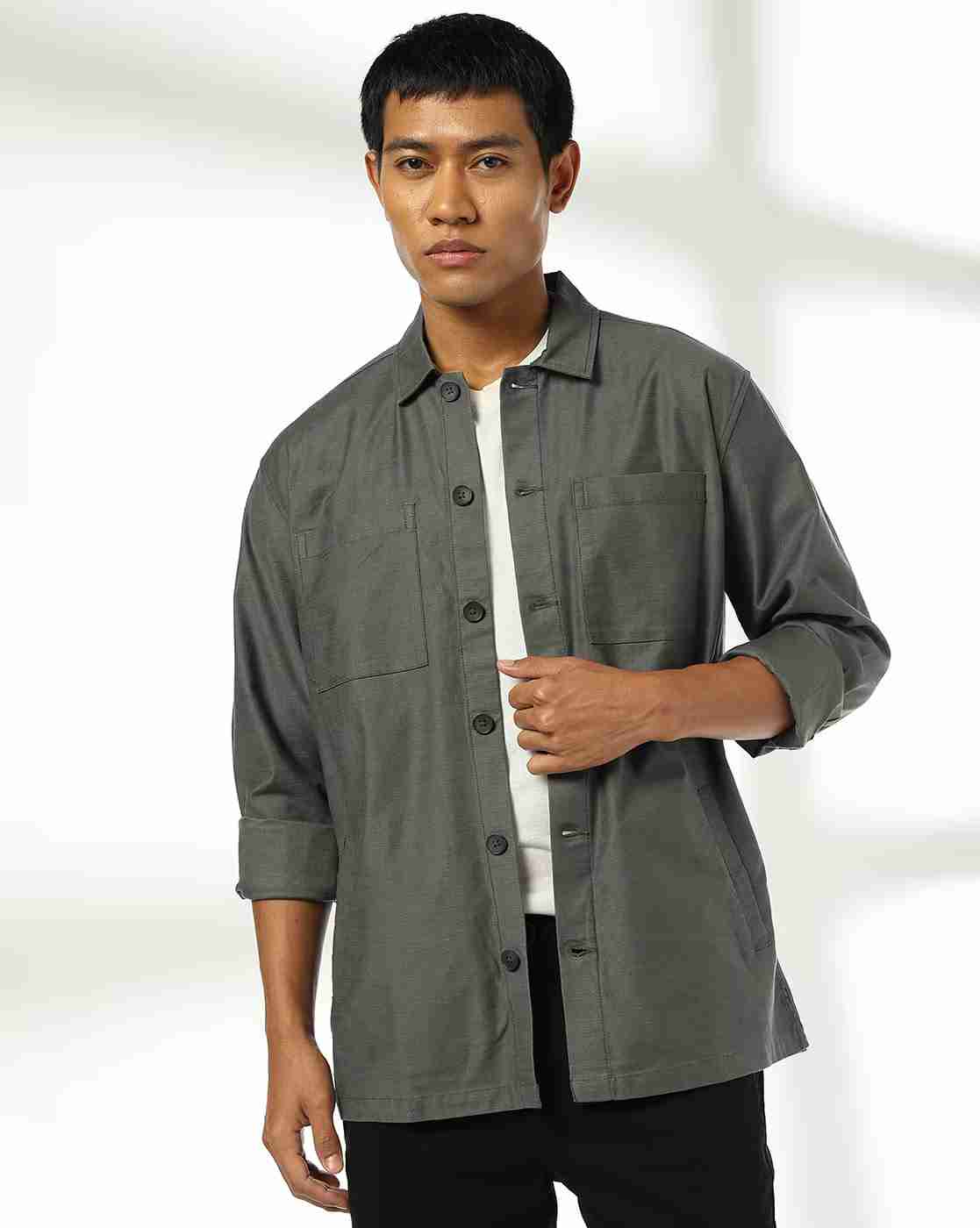 Men Regular Fit Shacket
