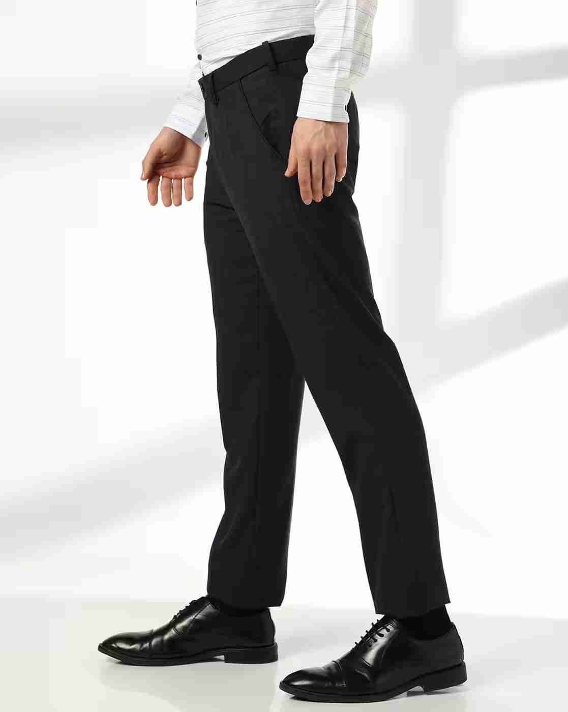 NETPLAY | Men Slim Fit Flat-Front Trousers|1