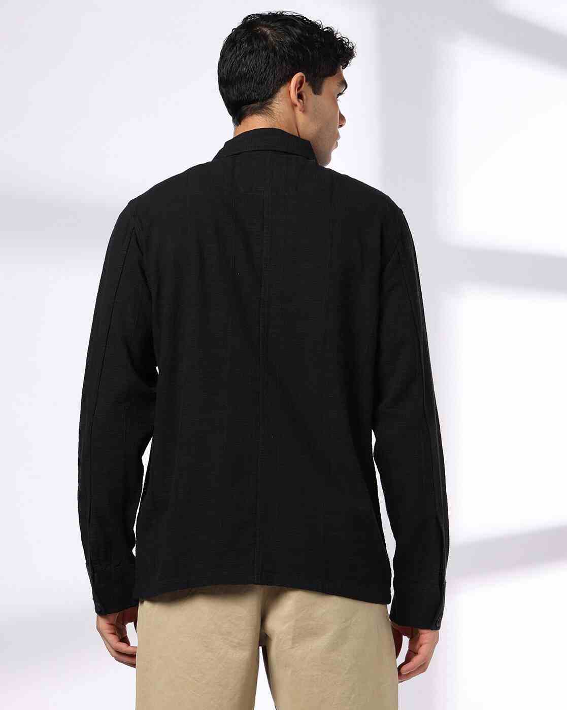 NETPLAY | Men Slim Fit Shacket with Spread Collar|2