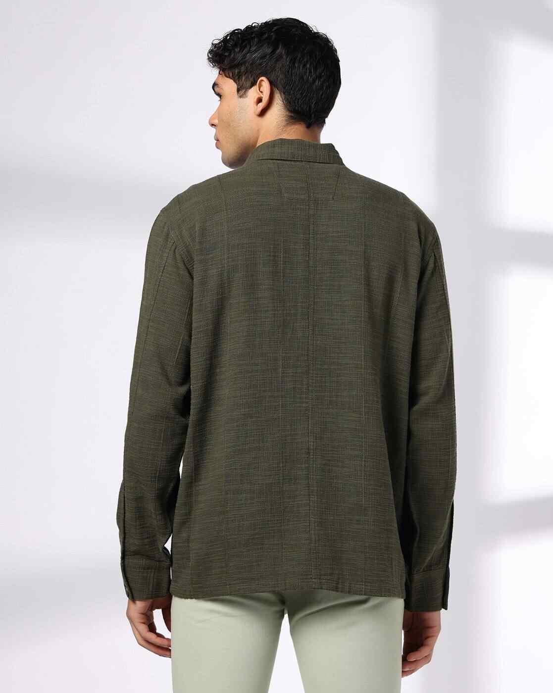 NETPLAY | Men Slim Fit Shacket with Spread Collar|2