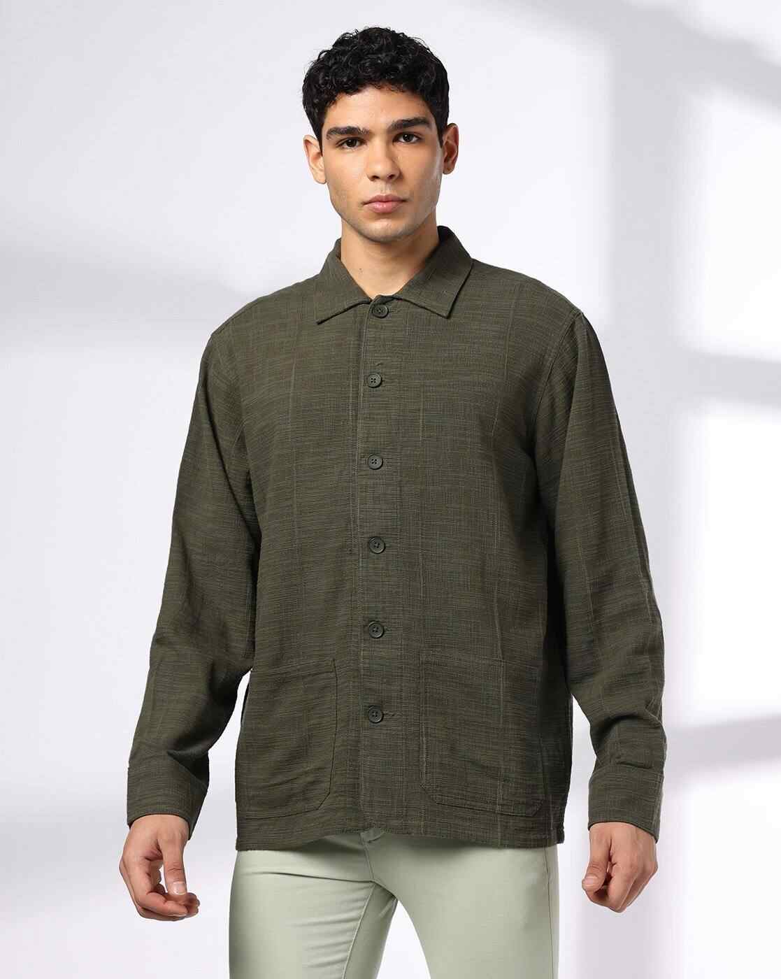 NETPLAY | Men Slim Fit Shacket with Spread Collar|3