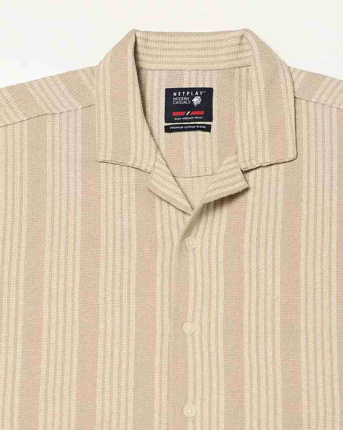 NETPLAY | Men Striped Regular Fit Shirt|5