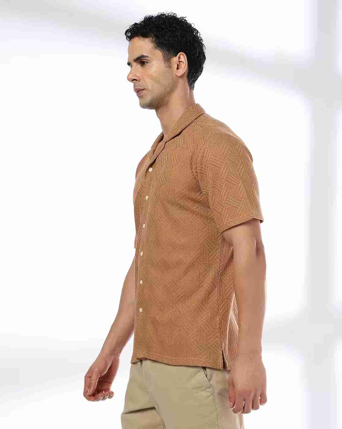NETPLAY | Men Geometric-Knit Regular Fit Shirt|1