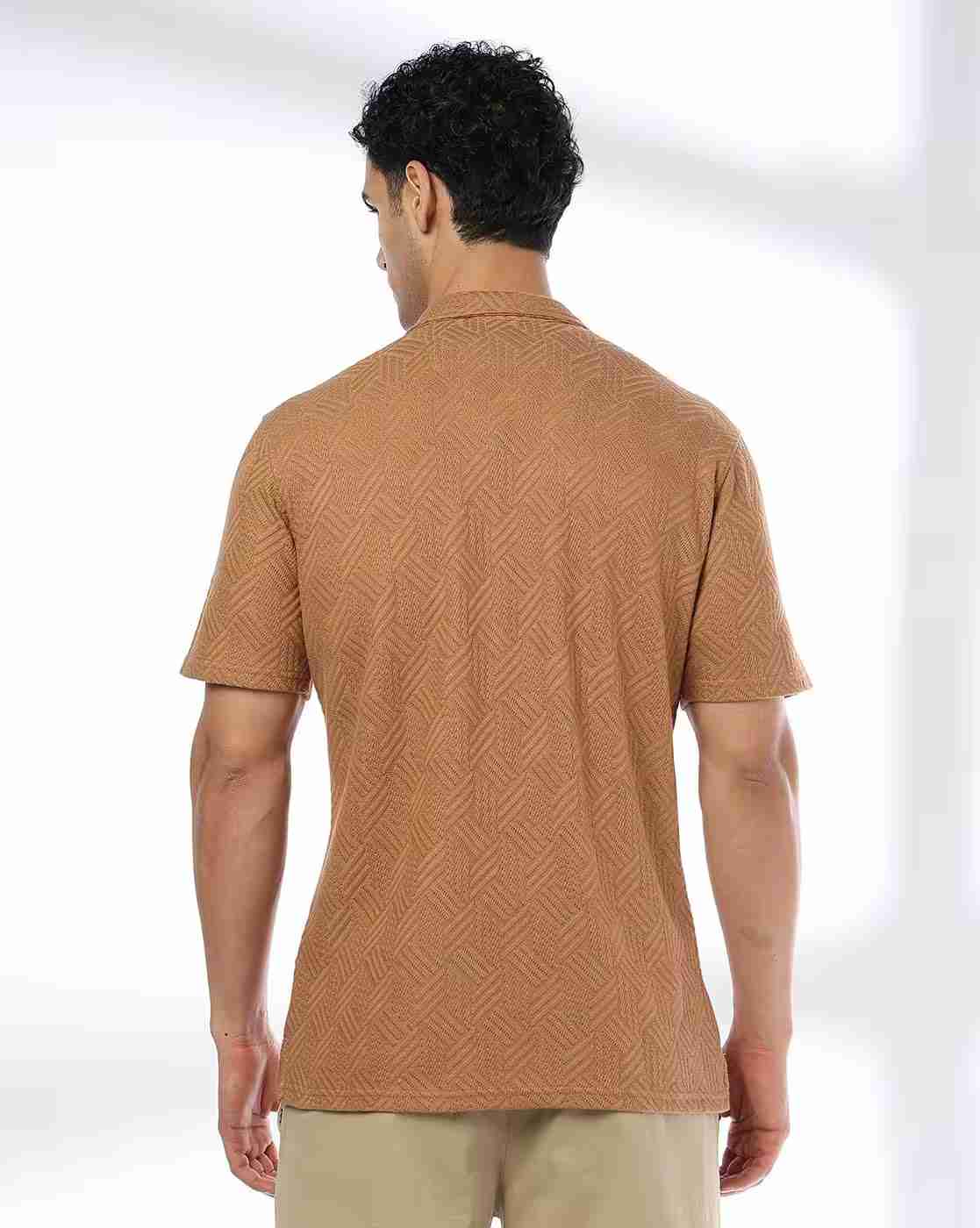NETPLAY | Men Geometric-Knit Regular Fit Shirt|2