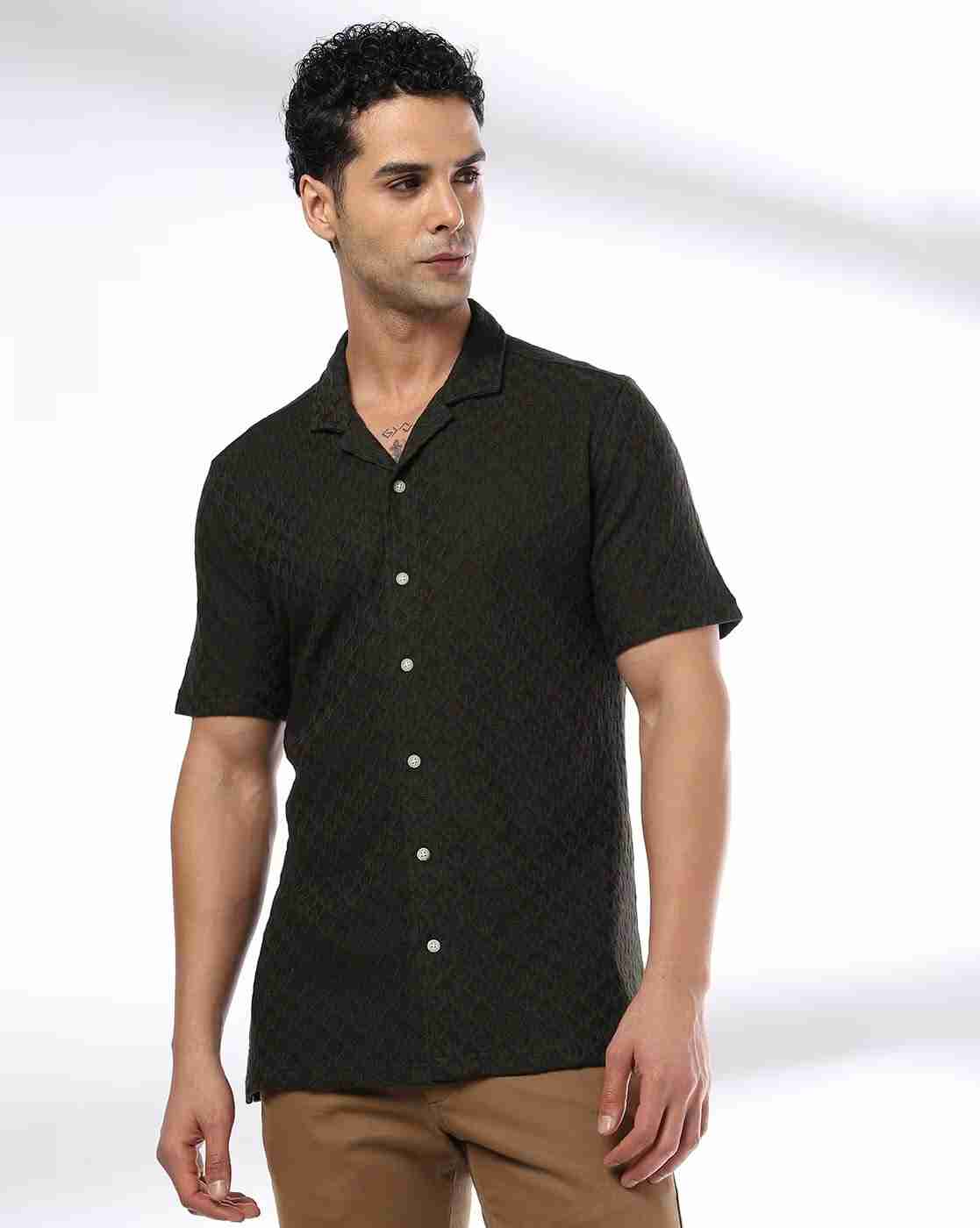 NETPLAY | Men Geometric-Knit Resort Regular Fit Shirt|0