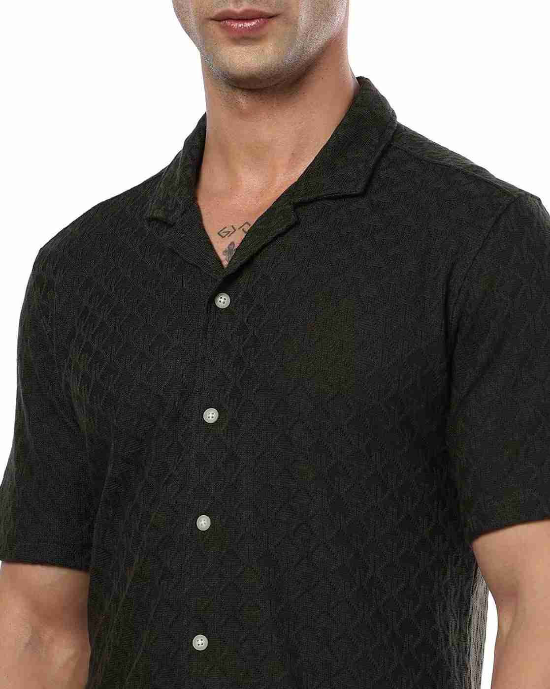 NETPLAY | Men Geometric-Knit Resort Regular Fit Shirt|3