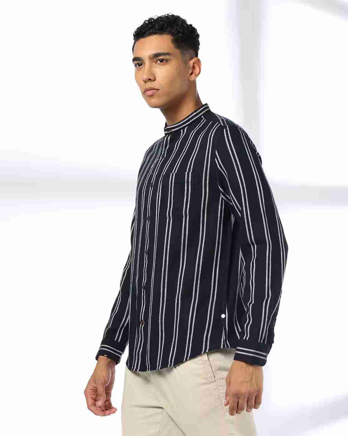 NETPLAY | Men Striped Slim Fit Shirt|1