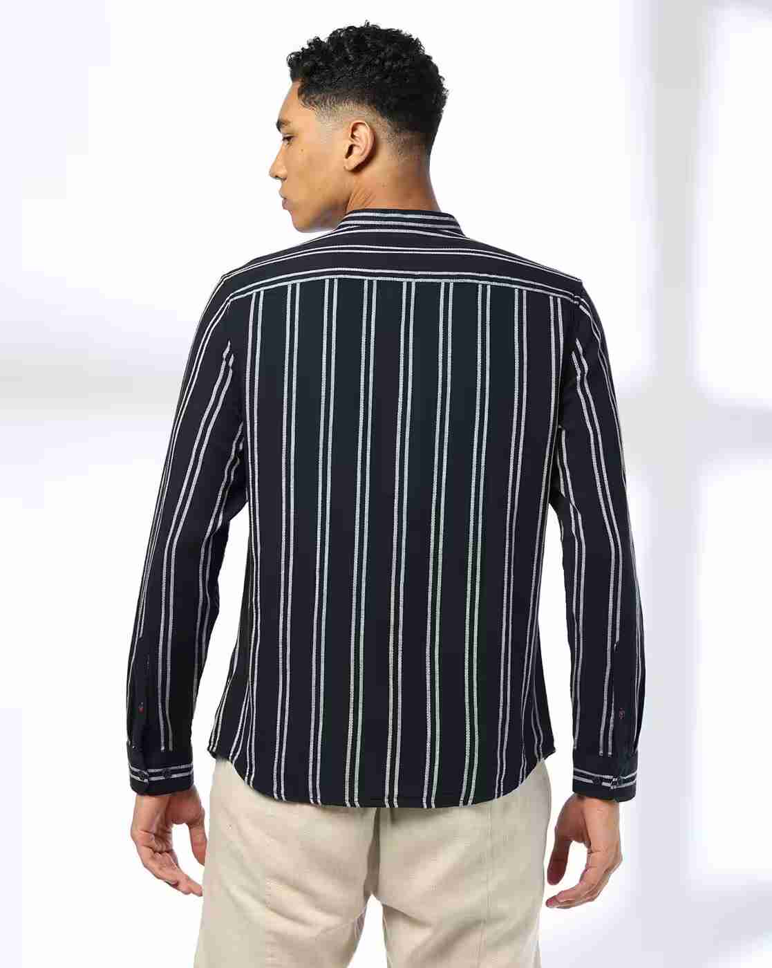 NETPLAY | Men Striped Slim Fit Shirt|2