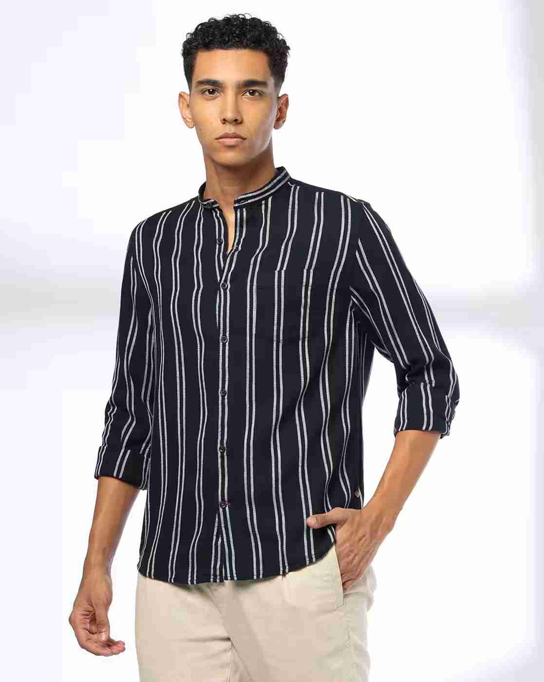 NETPLAY | Men Striped Slim Fit Shirt|3