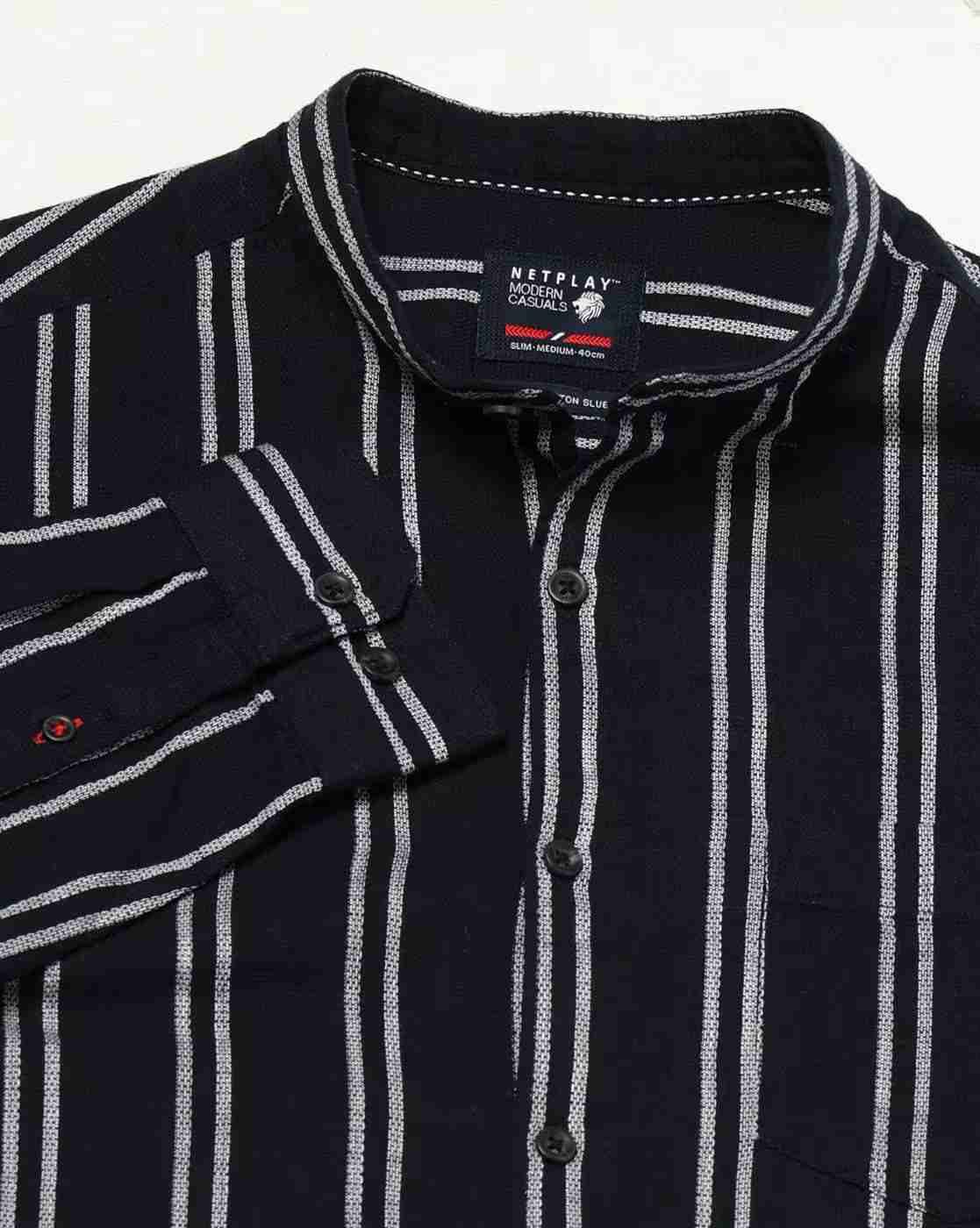 NETPLAY | Men Striped Slim Fit Shirt|6