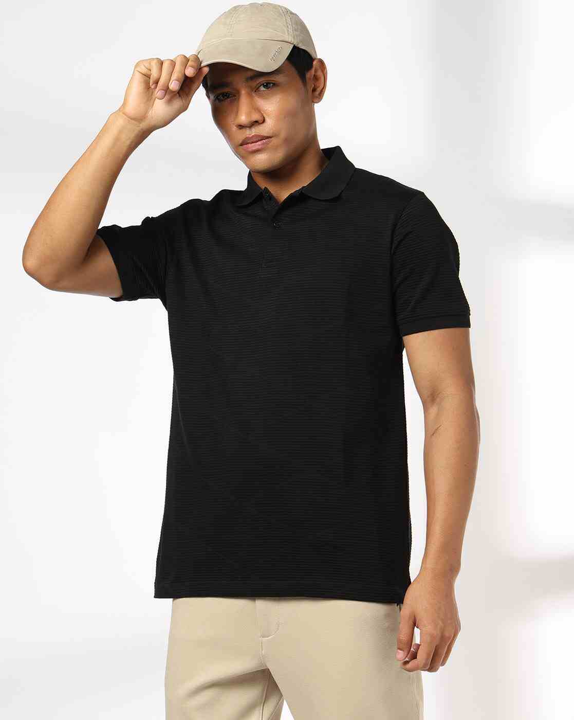 Men Patterned Slim Fit Polo T-Shirt