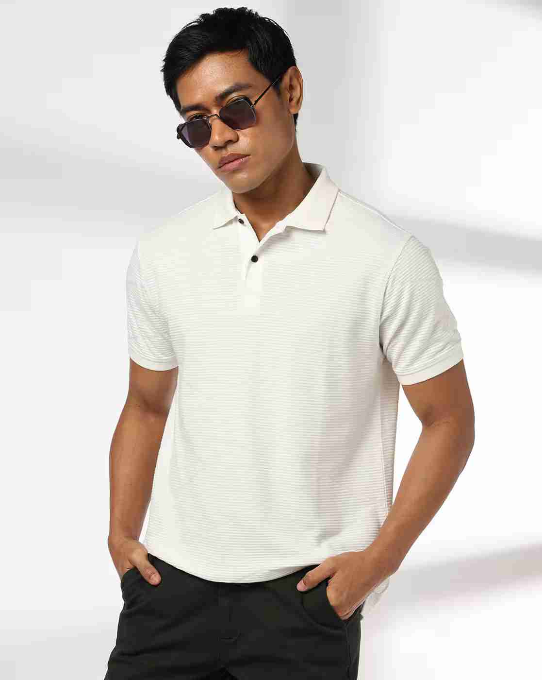 NETPLAY | Men Patterned Slim Fit Polo T-Shirt|0