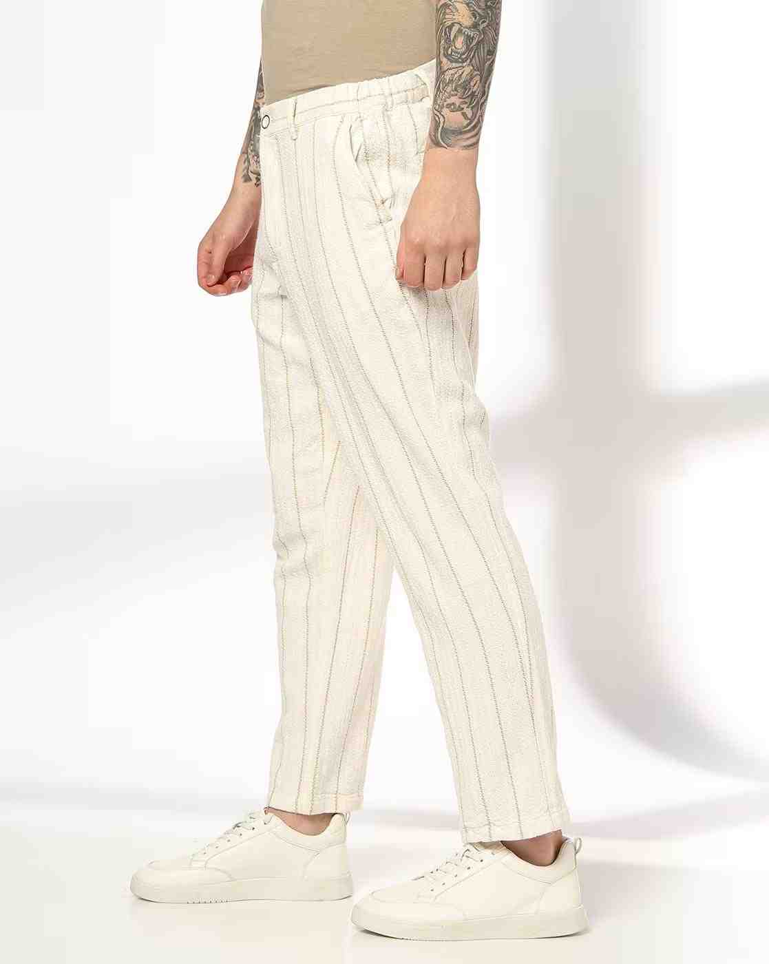 NETPLAY | Men Striped Regular Fit Chinos