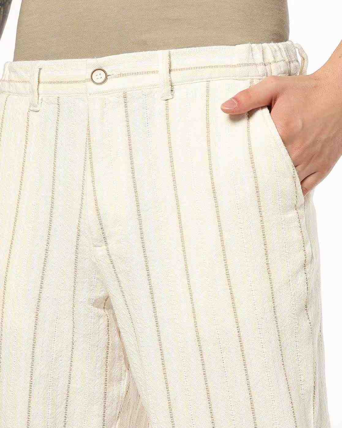 NETPLAY | Men Striped Regular Fit Chinos|3