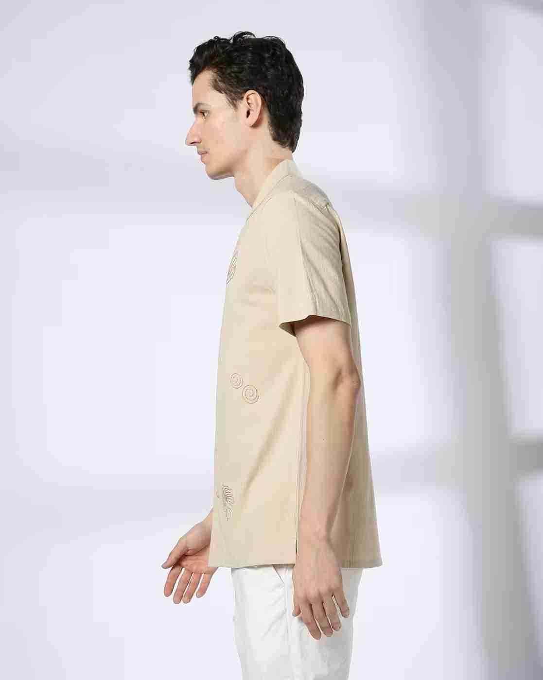 NETPLAY | Men Leaf Print Regular Fit Shirt with Resort Collar|1