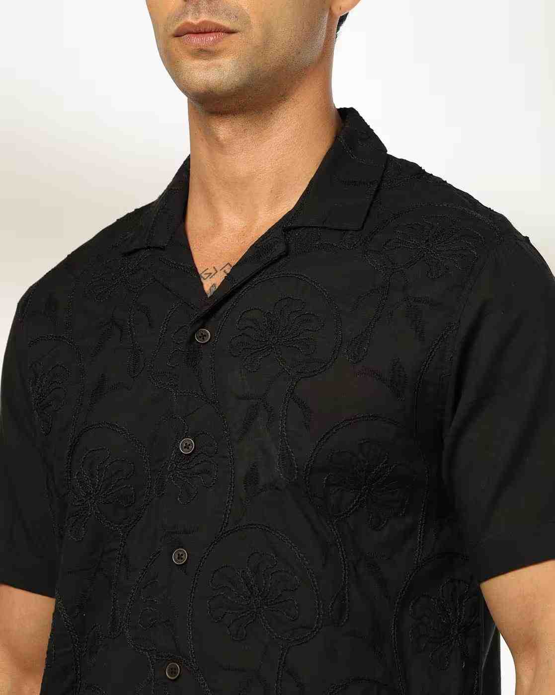 NETPLAY | Men Embroidered Regular Fit Shirt|4