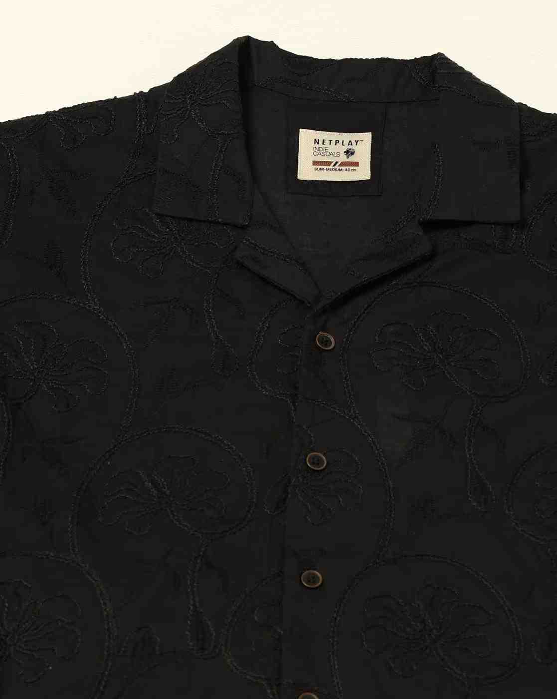 NETPLAY | Men Embroidered Regular Fit Shirt|5