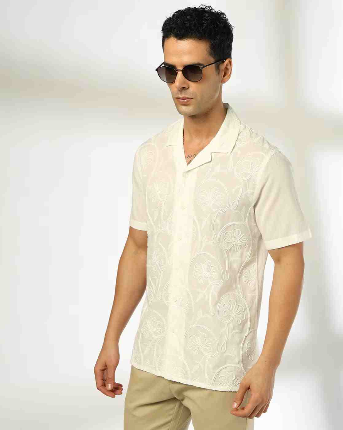 Men Embroidered Regular Fit Shirt