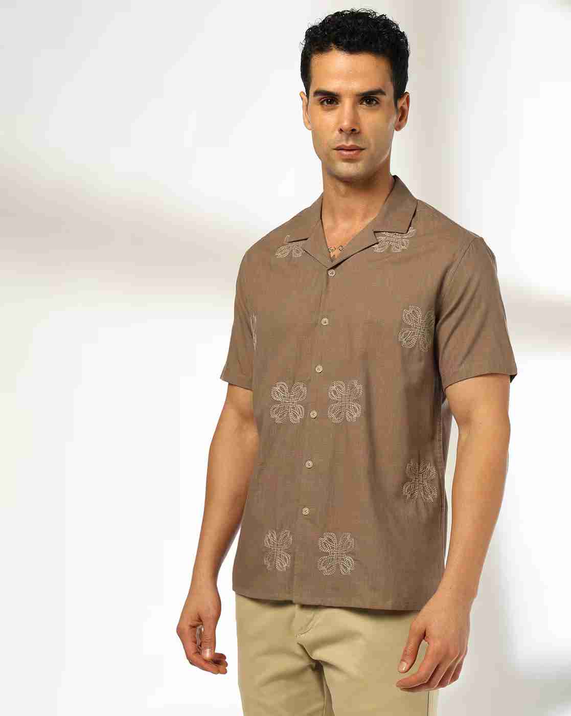 NETPLAY | Men Embroidered Regular Fit Shirt|3