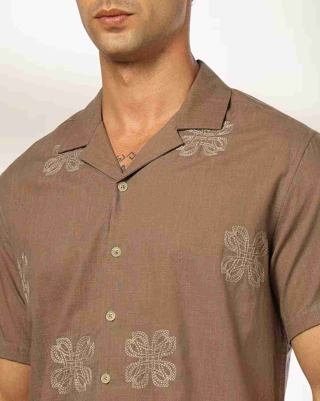 NETPLAY | Men Embroidered Regular Fit Shirt|4