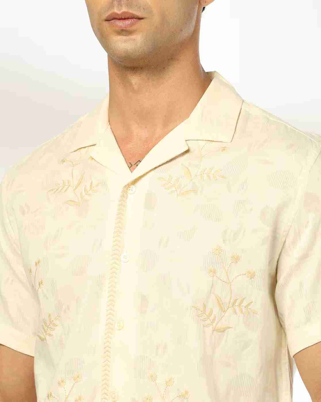 NETPLAY | Men Embroidered Regular Fit Shirt|4