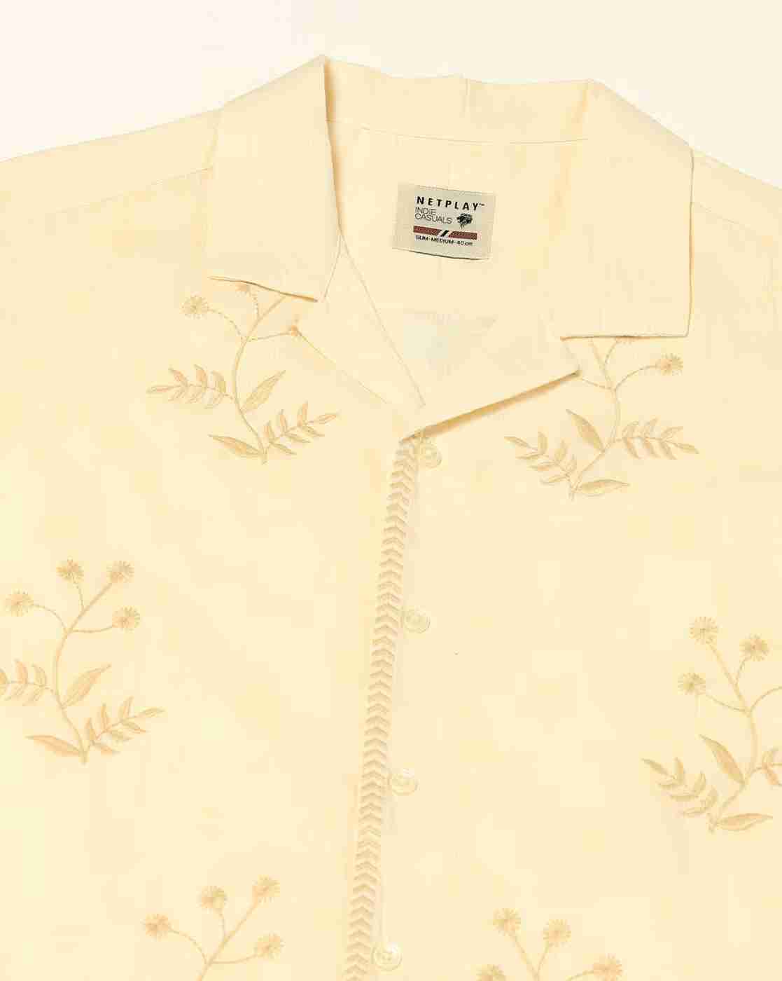 NETPLAY | Men Embroidered Regular Fit Shirt|5