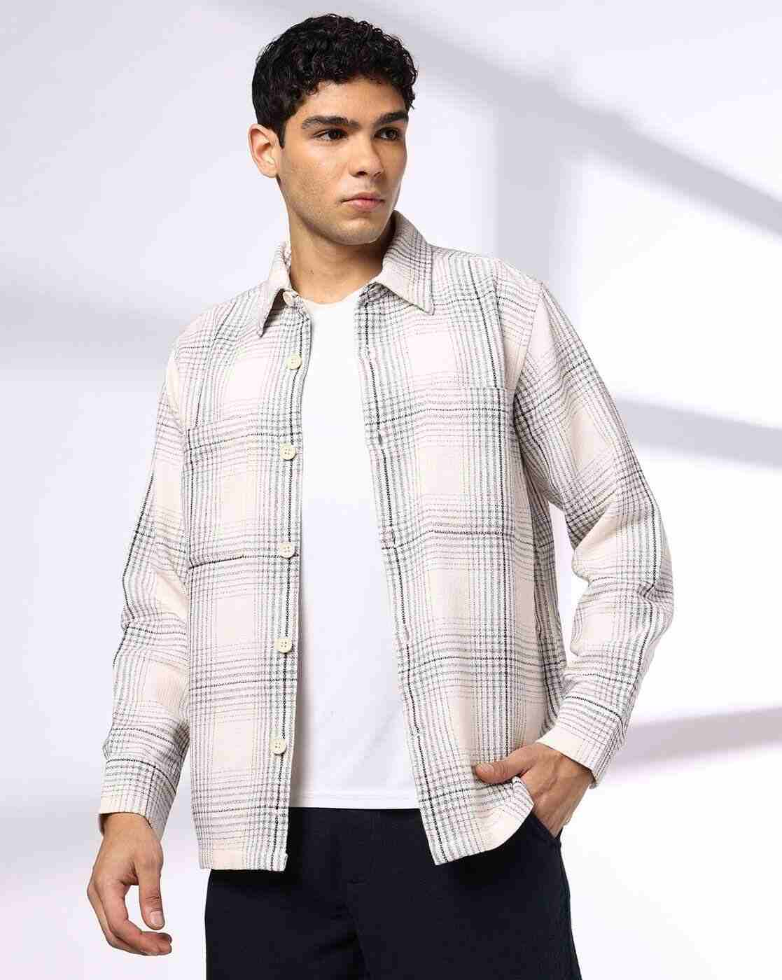 NETPLAY | Men Checked Slim Fit Shacket|0