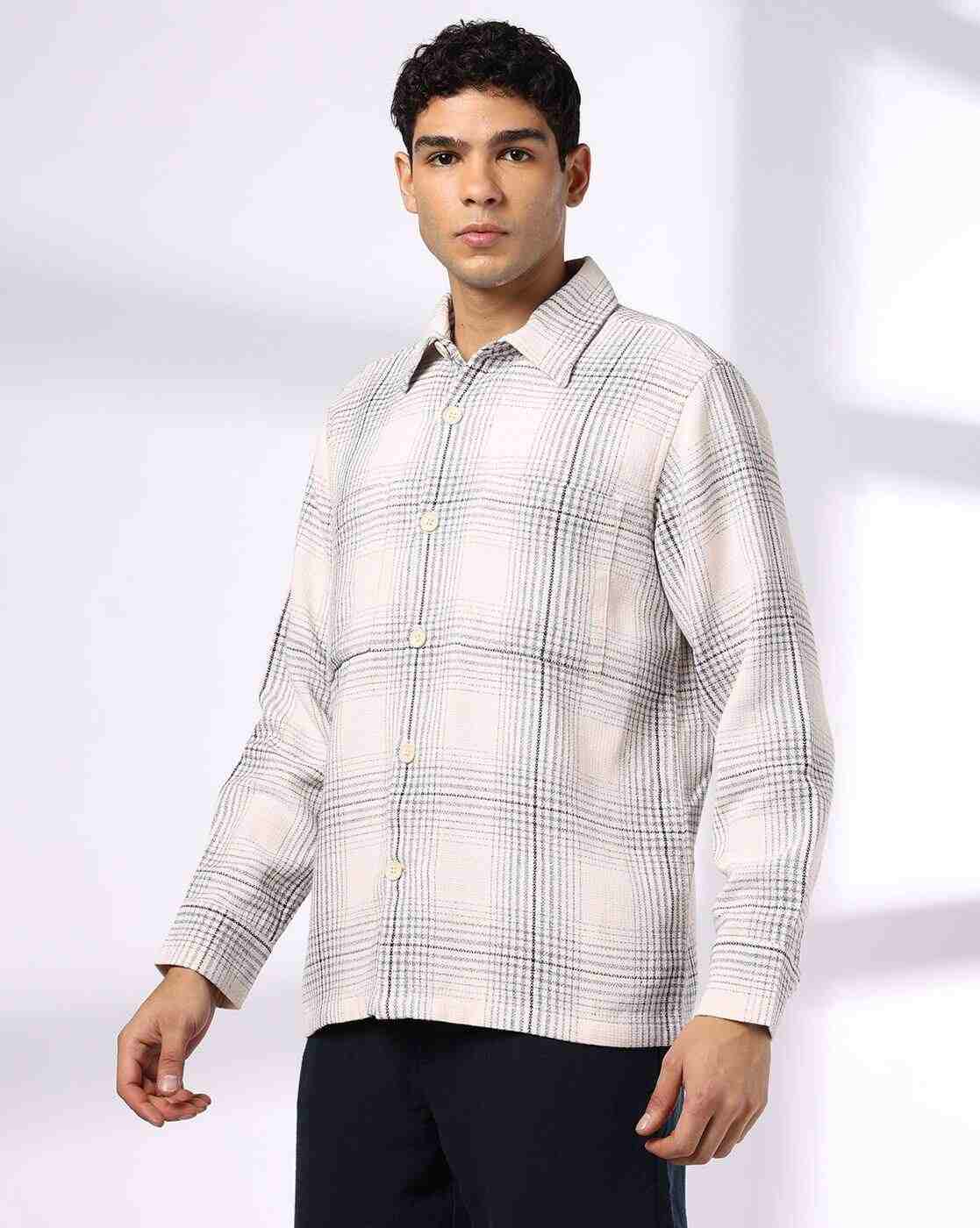 NETPLAY | Men Checked Slim Fit Shacket|1