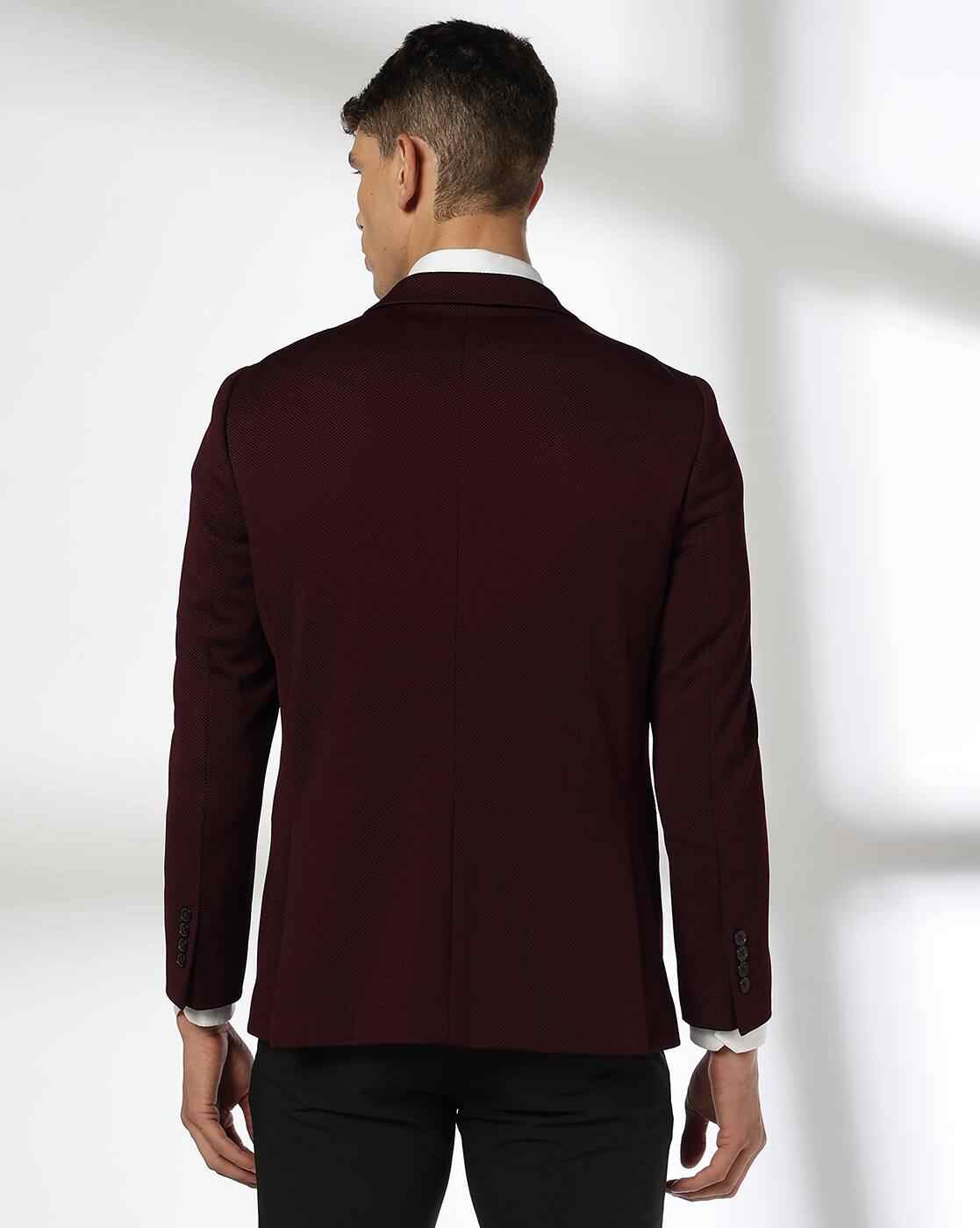 NETPLAY | Men Patterned Regular Fit Single-Breasted Blazer|2