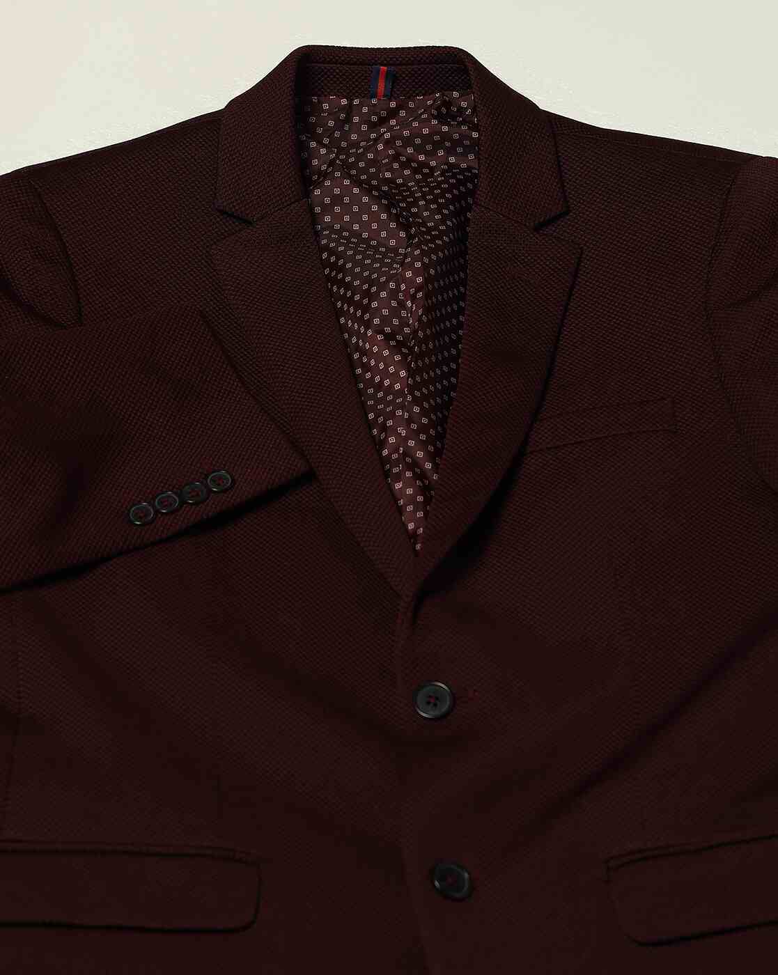 NETPLAY | Men Patterned Regular Fit Single-Breasted Blazer|5