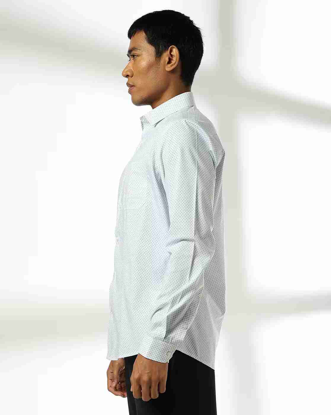 NETPLAY | Men Micro Print Slim Fit Shirt|1