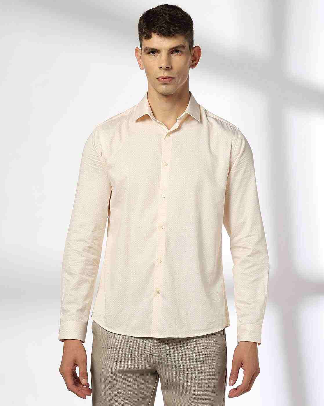 NETPLAY | Men Micro Print Slim Fit Shirt|1
