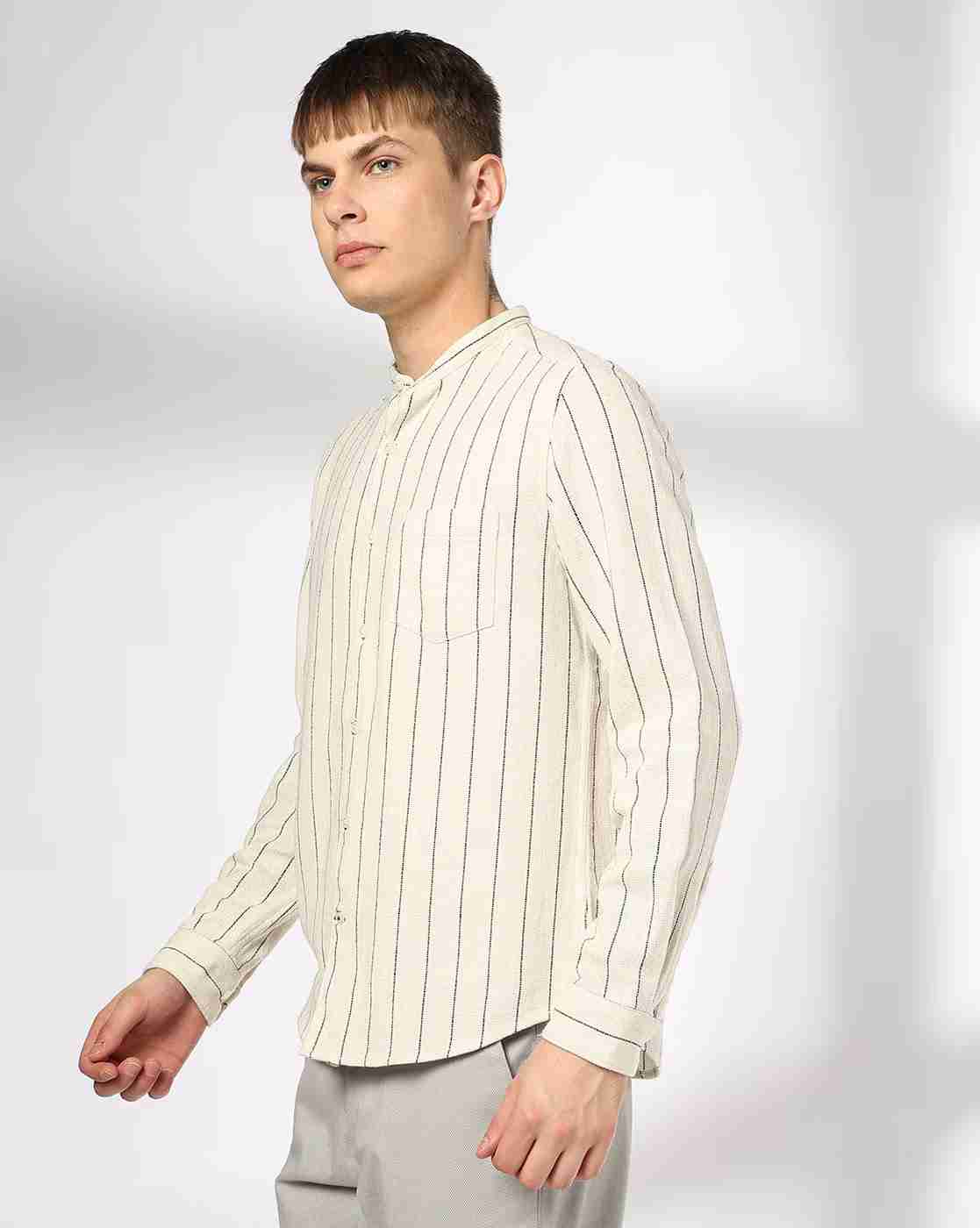 NETPLAY | Men Striped Slim Fit Shirt with Patch Pocket|1