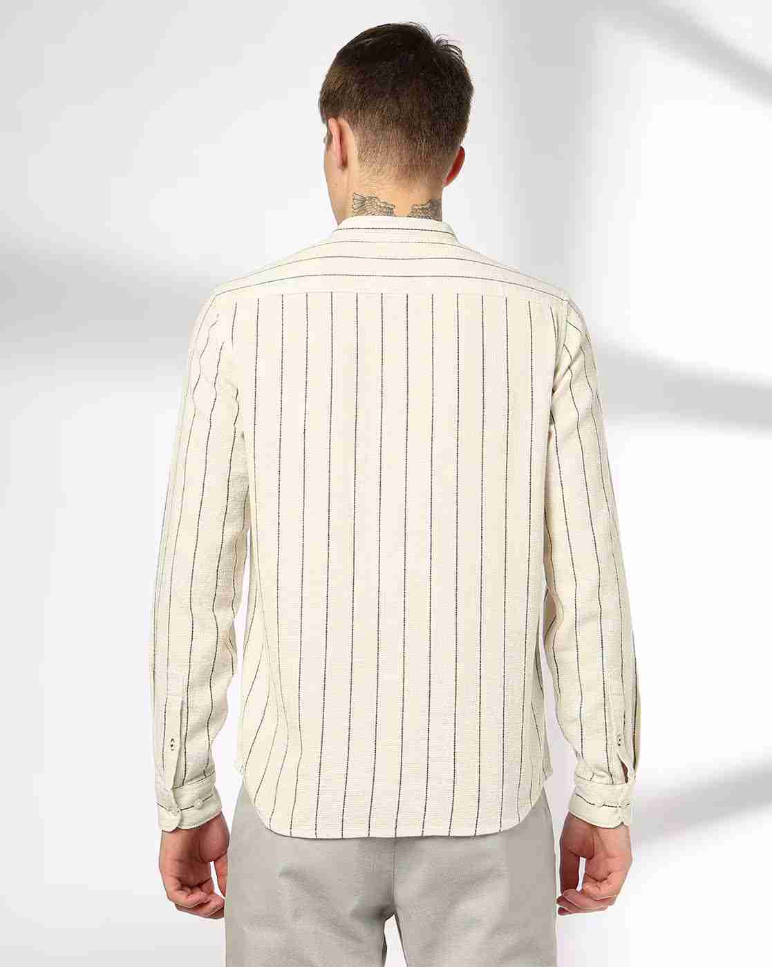 NETPLAY | Men Striped Slim Fit Shirt with Patch Pocket|2