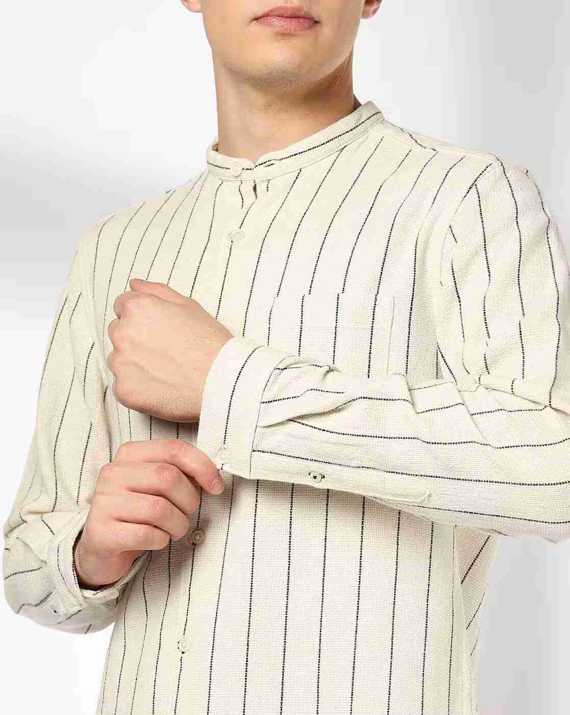 NETPLAY | Men Striped Slim Fit Shirt with Patch Pocket|4
