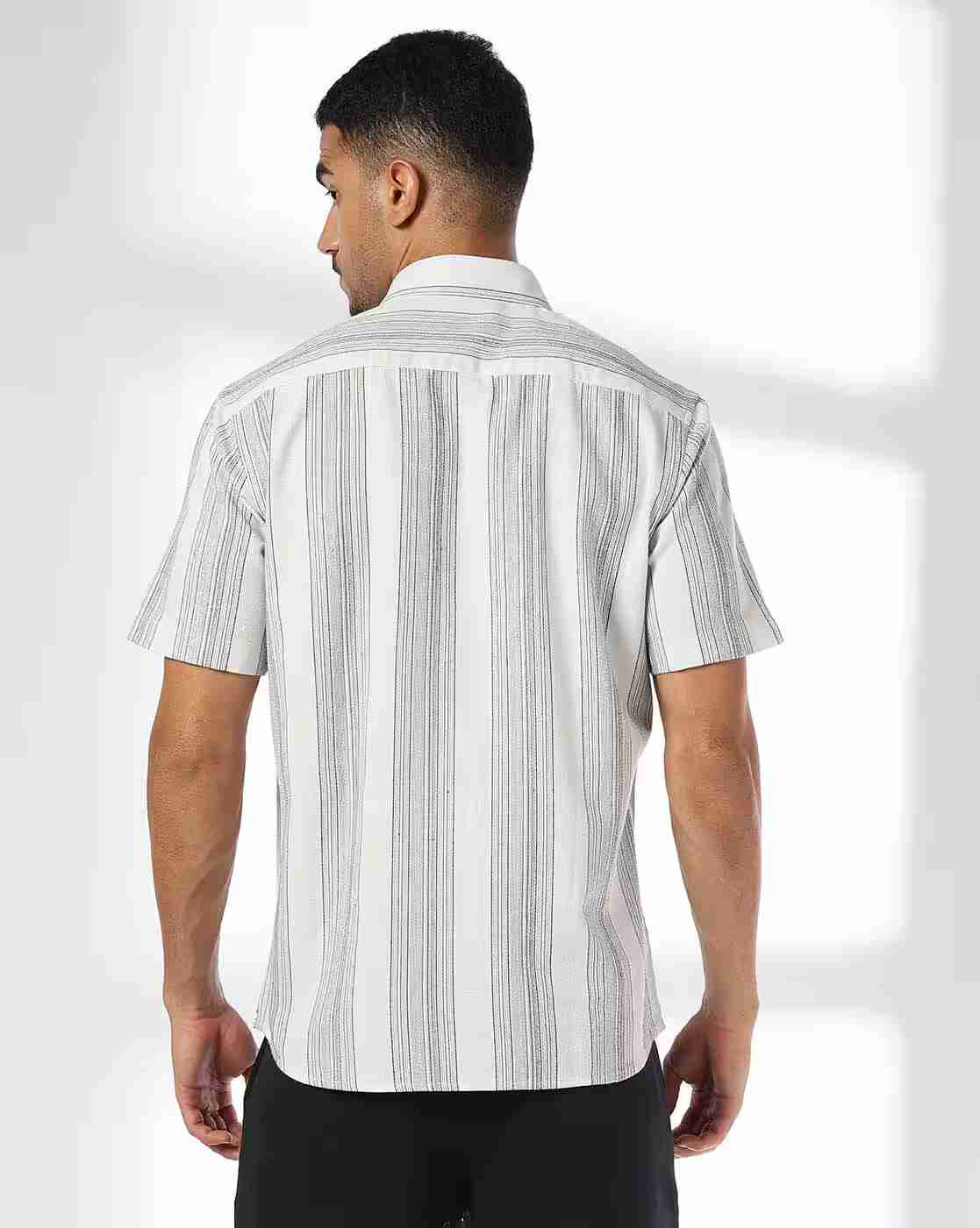 NETPLAY | Men Striped Slim Fit Shirt with Patch Pocket|2
