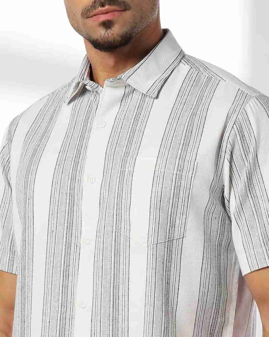NETPLAY | Men Striped Slim Fit Shirt with Patch Pocket|4